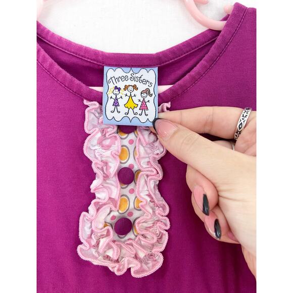 Three Sisters Girls size 4 Tiered Long Sleeve Dress Floral Ruffles Fall Winter - Picture 3 of 5